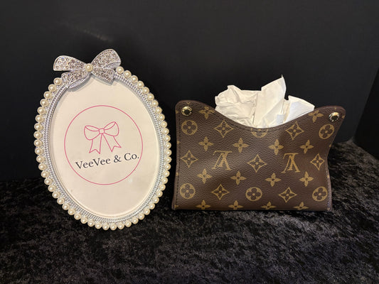 🤎✨ Pretty Little Tissue Holder | Brown Monogram Cutie